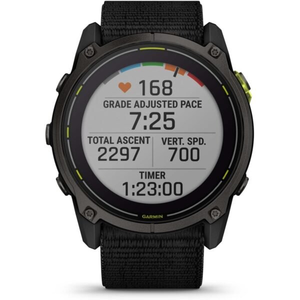 Garmin Enduro 3 Sapphire Solar GPS Smartwatch - Schwarz/Carbongrau DLC Titan – Bild 2