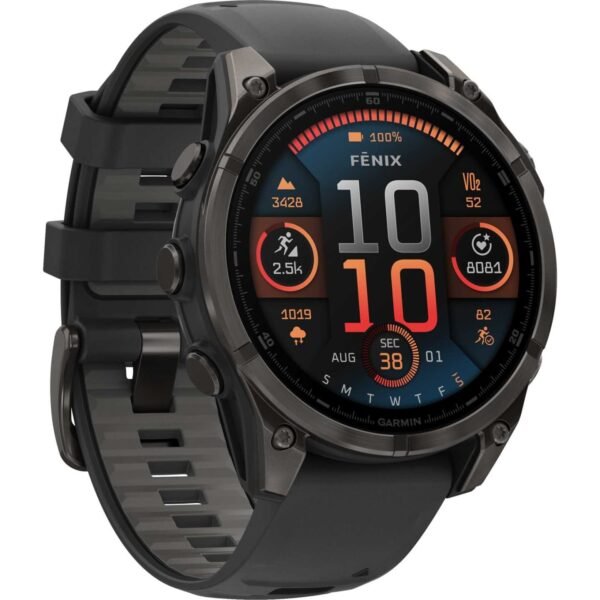 Garmin fenix 8 AMOLED Sapphire GPS Smartwatch - 47mm - Schwarz/Titan Carbongrau DLC – Bild 2